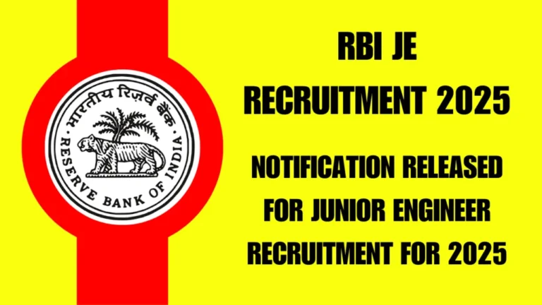RBI JE Recruitment 2025