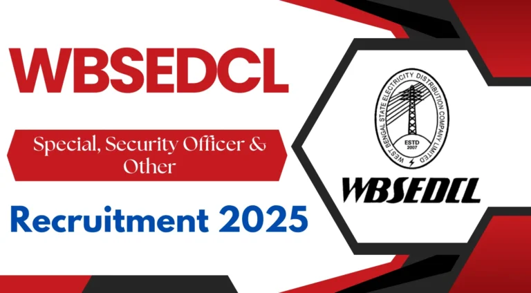 WBSEDCL Recruitment 2025 New Notification